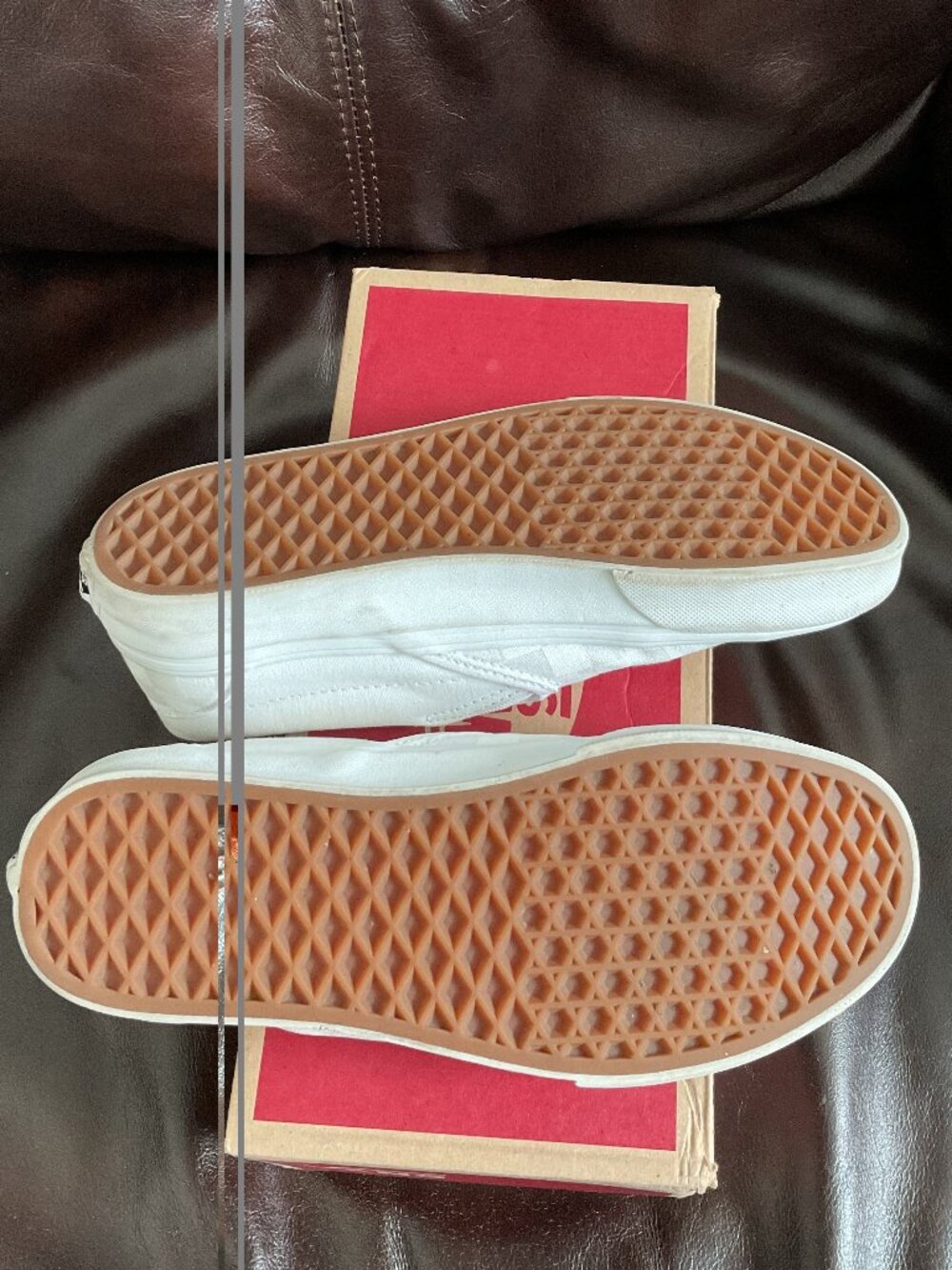 Vans Classic Slip On White Checkered Shoes Mens SZ 6, Ladies SZ 7.5 - Picture 4 of 5